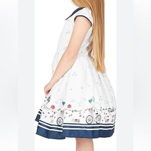 White and Blue Casual A-Line Dress with Sailor Collar